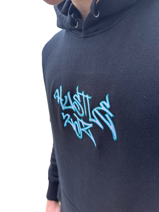 Jogging H2JZ Noir, Détails Bleus